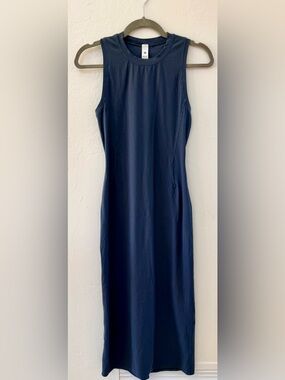 Lululemon Ribbed Softstreme Slim-Fit Tank Midi Dress Gray Size 4 EUC Soft Sexy